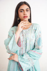 Raw Silk BLUE Handmade