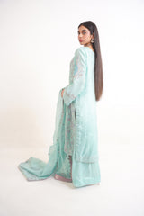 Raw Silk BLUE Handmade