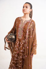 Raw Silk BROWN Handmade