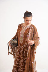 Raw Silk BROWN Handmade