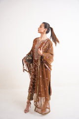 Raw Silk BROWN Handmade