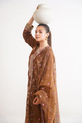 Raw Silk BROWN Handmade
