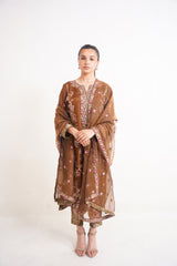 Raw Silk BROWN Handmade