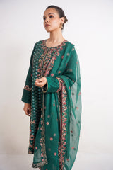 Raw Silk GREEN Handmade
