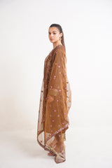 Raw Silk BROWN Handmade