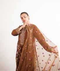 Raw Silk BROWN Handmade